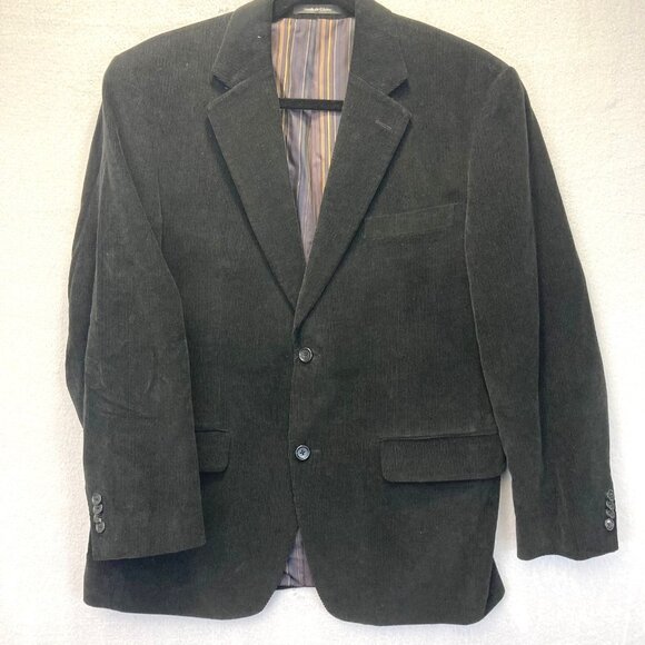 Michael by Michael Kors Black Corduroy Blazer Jacket Mens 38S Preppy Academia - Picture 1 of 16